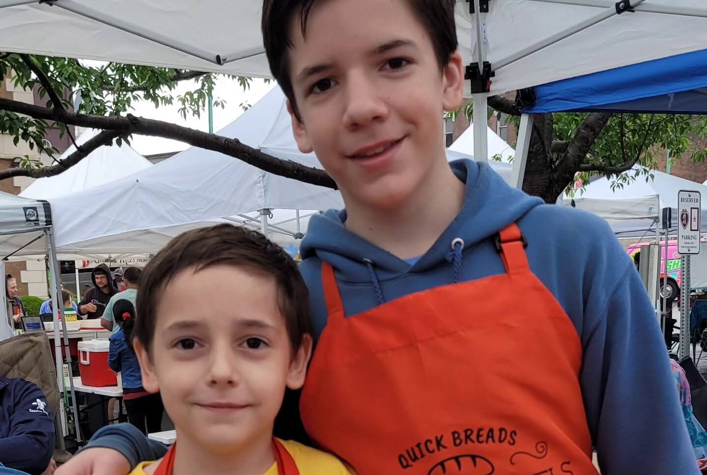 These two brothers, Nathaniel, 13 and Emmitt, 10, together created their business, Sweet Wheels Quick Breads. We caught up with them at the Clarksville, TN market and asked them some questions.