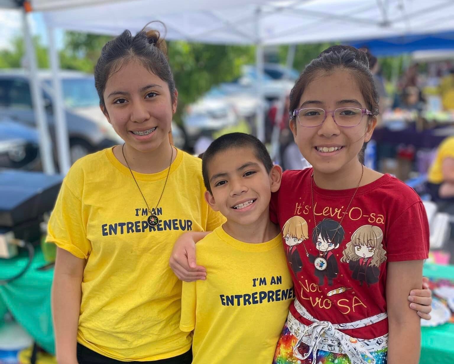 Meet Abigail 13, Isabella 11, Matthew 9 (siblings). They sell tacos, fruit cups, and dreamcatchers and have participated since 2019!