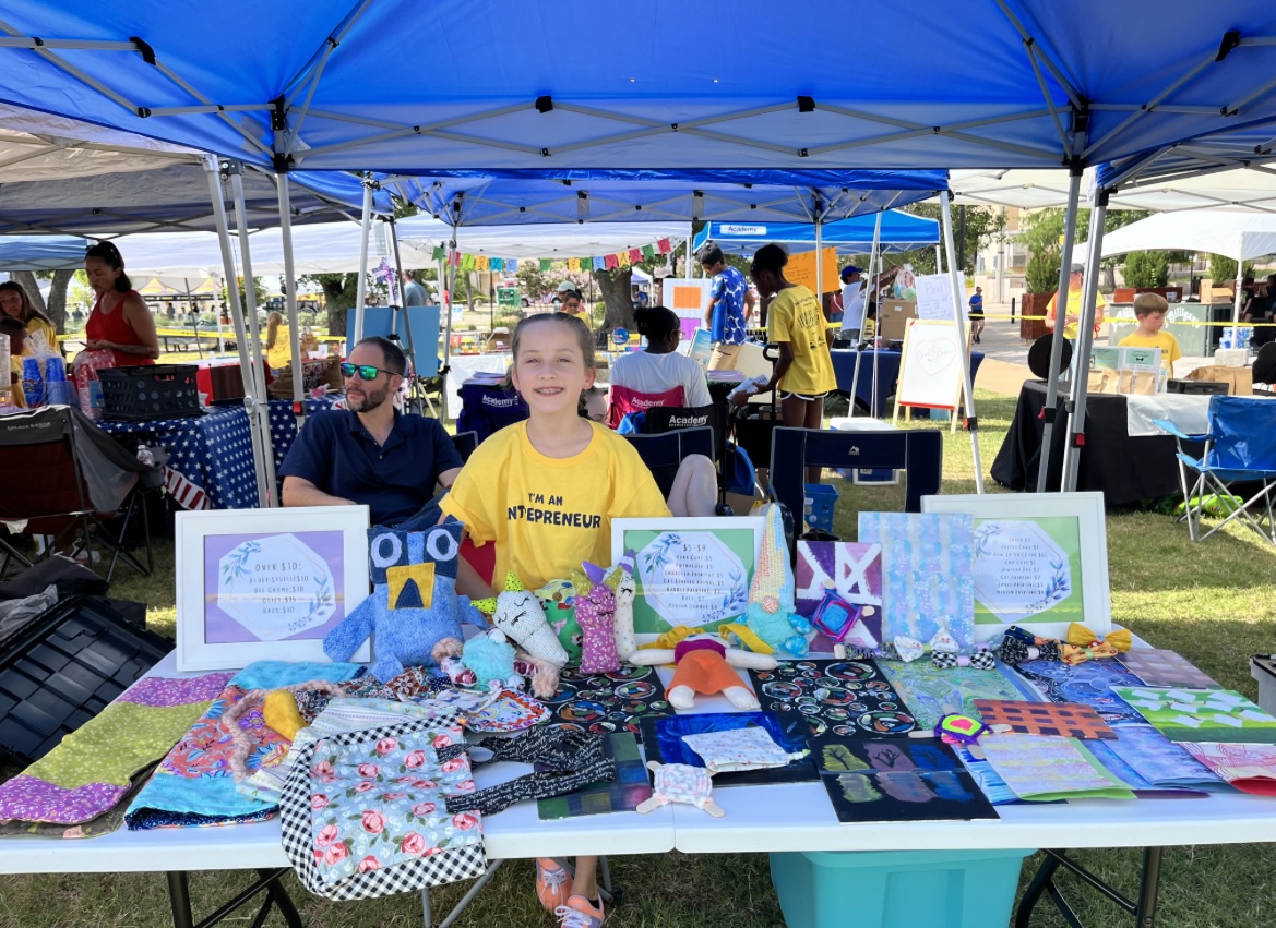10-year-old Audrey is the owner of Audrey’s Little Shop, and her booth has been a huge hit with customers at our North Texas markets this year!