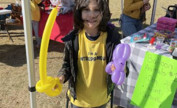 We met Augustine (8) at a recent market in Irving, TX, and we were impressed with his balloon animal booth!